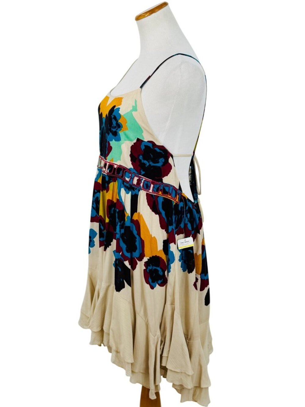 NWT Free People Floral Print Ruffle Mini Slip Dress | Grunge Fairycore Boho Twee - Picture 5 of 16